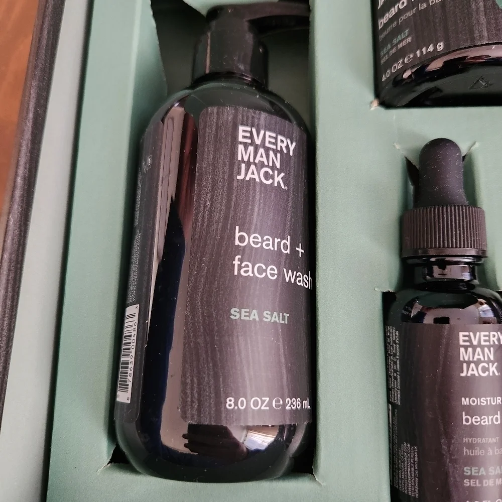 Every Man Jack Sea Salt Beard Kit - 4 Piece Set - OPEN BOX - New Never Used